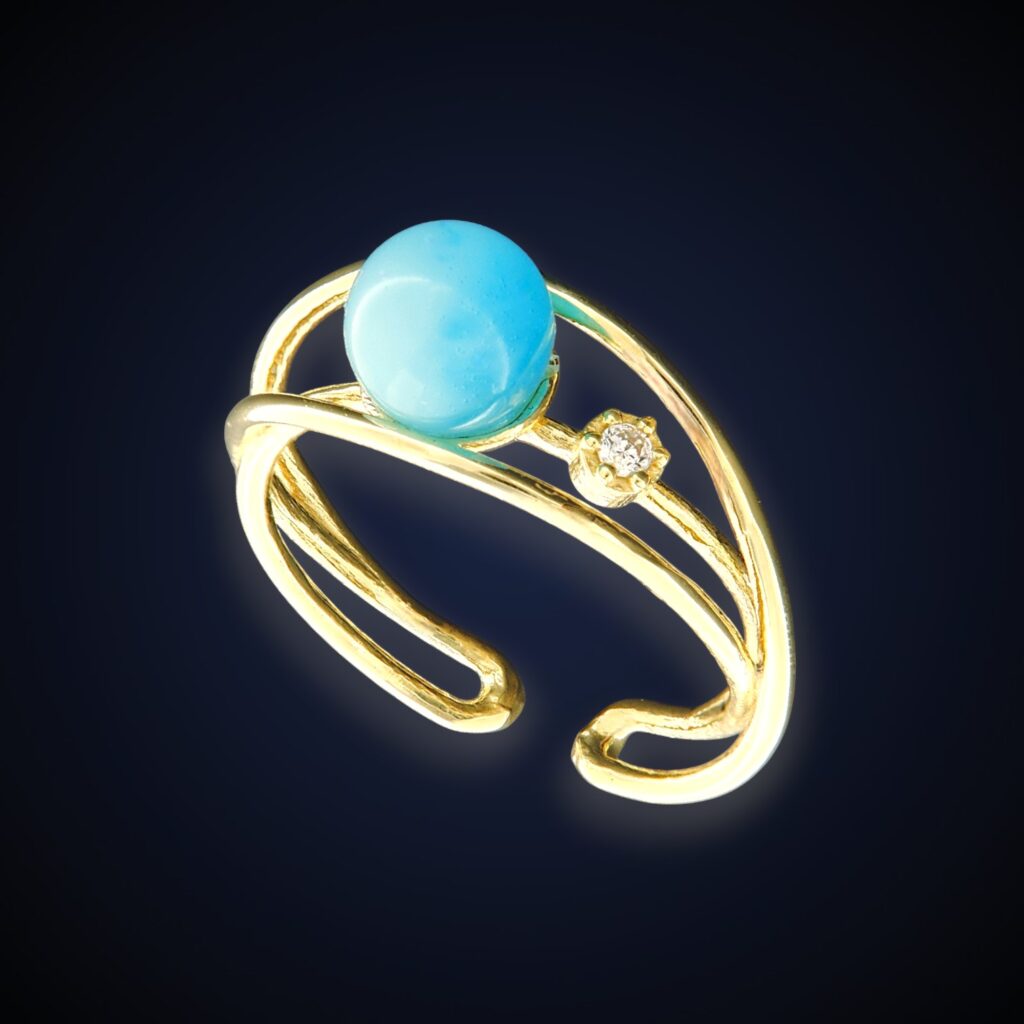 Anello "Notti d'Agosto" Blu Edition - Dorato