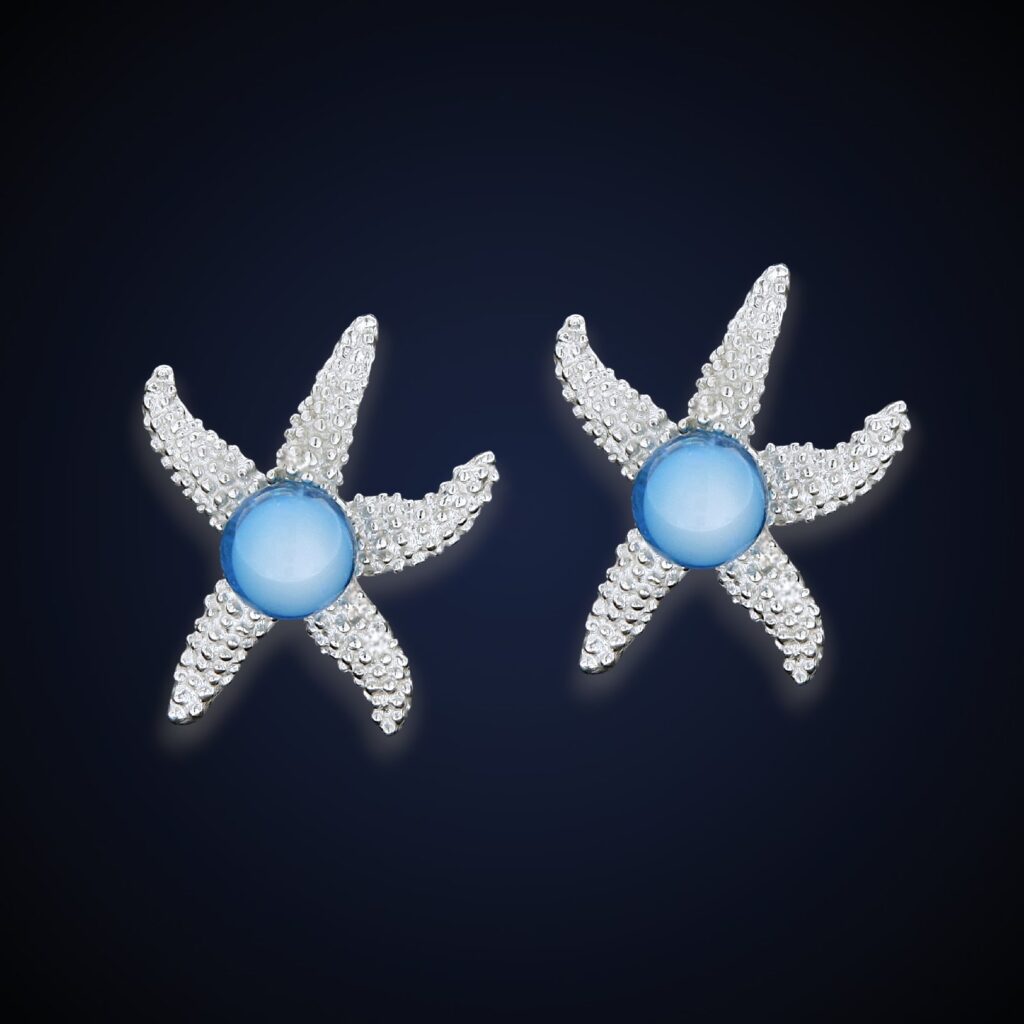 Orecchini Lobo "Stella Marina" - Blu Edition