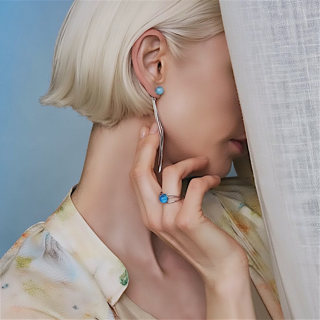 Orecchini "Cascata" Blu Edition