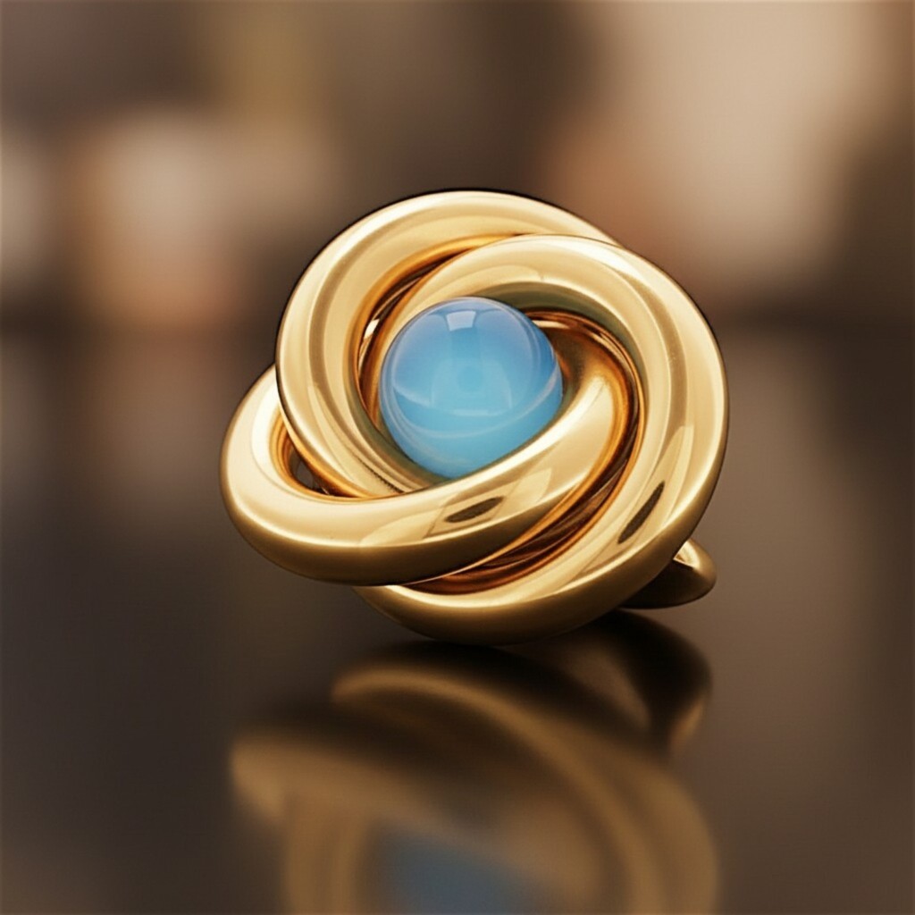 Anello "Nodo" Blu Edition - Dorato