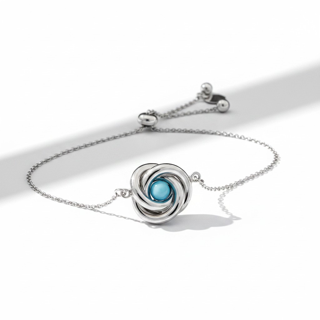 bracciale nodo blu arg. 2