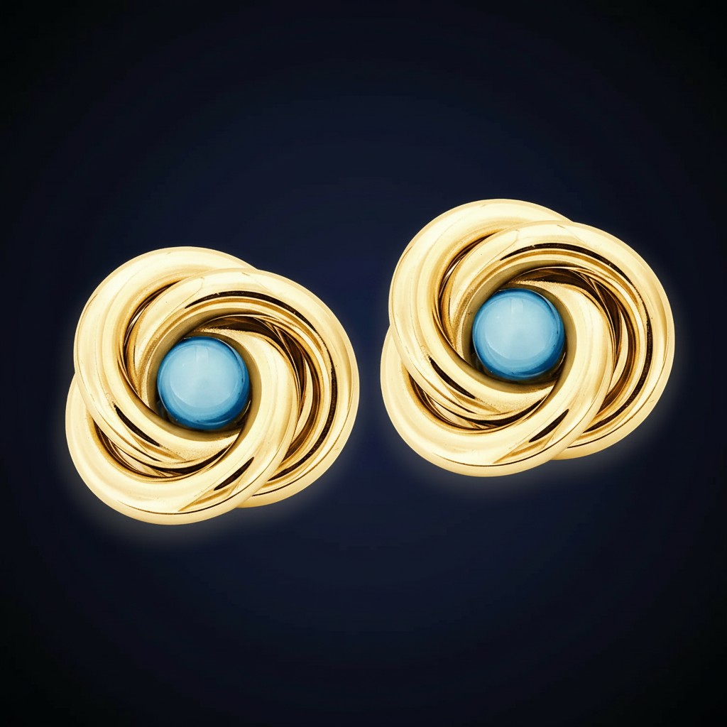 Orecchini "Nodo" Lobo Blu Edition - Dorati