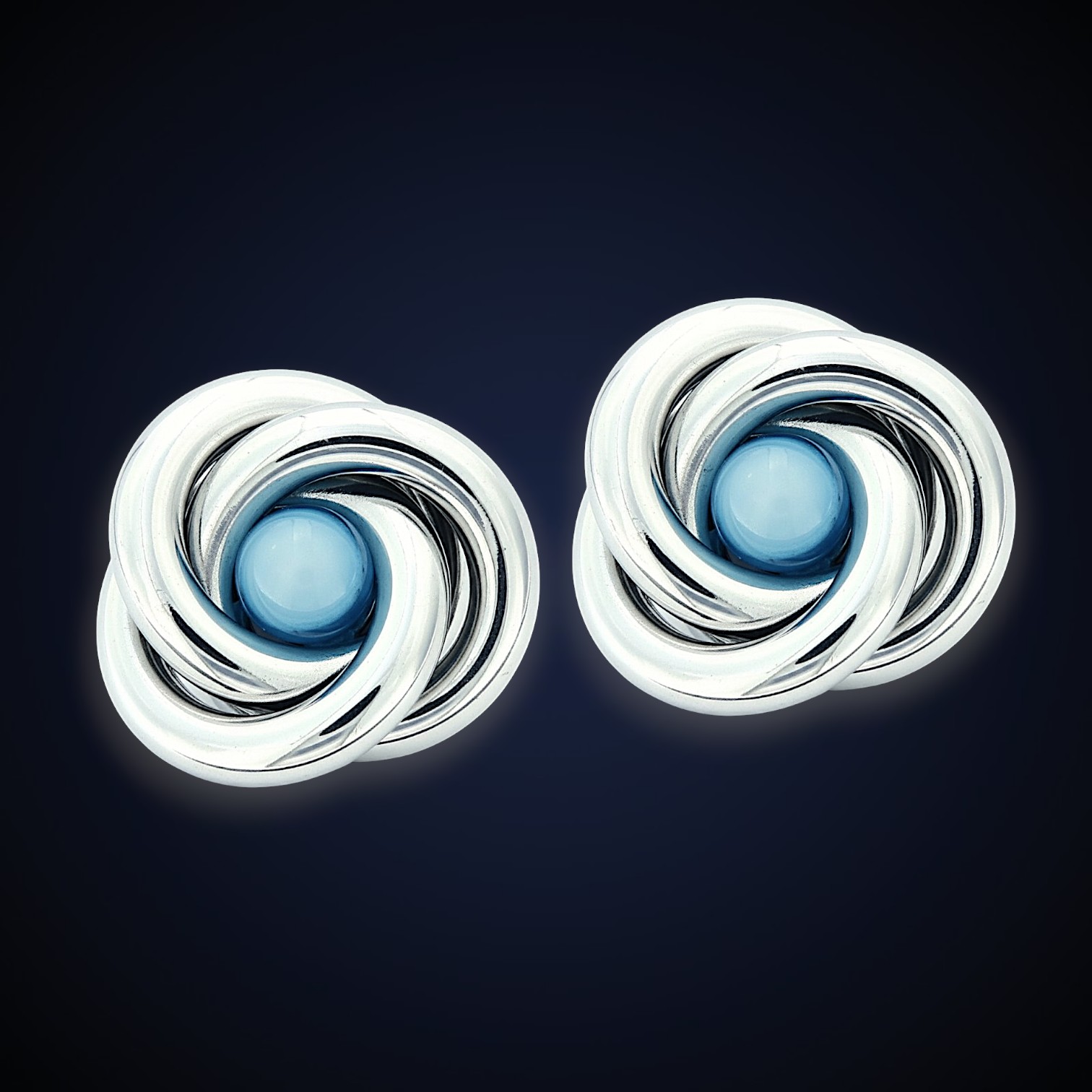 orecchini nodo lobo blu arg